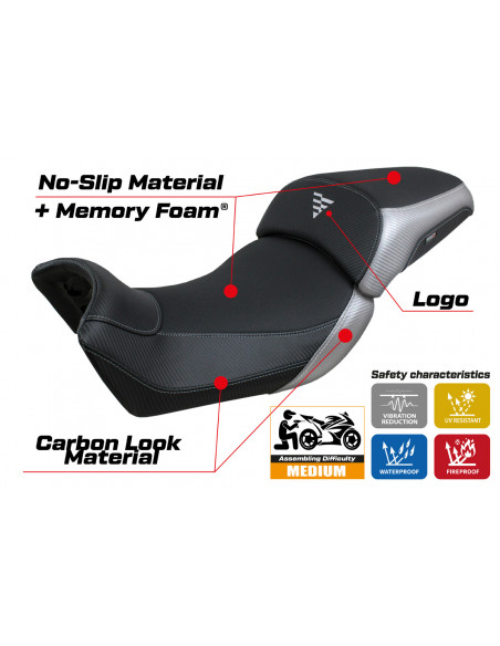 Funda de asiento compatible Voge Valico 650 DS (21-23) modelo Rukla comfort system