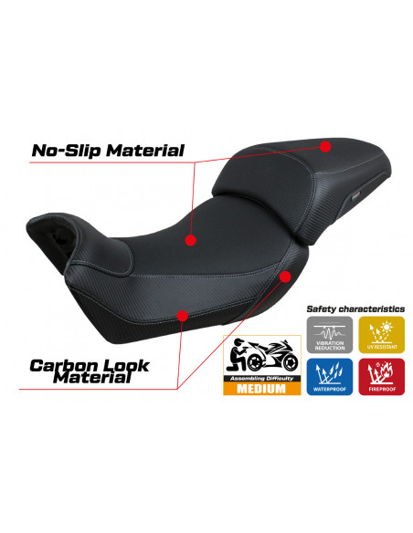 Housse de selle compatible Voge Valico 650 DS (21-23) modèle Rukla