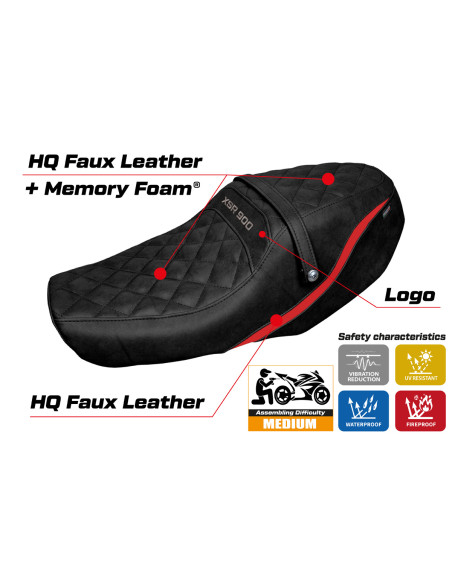 Housse de selle compatible Yamaha XSR 900 (22-23) modèle Adeje special color comfort system