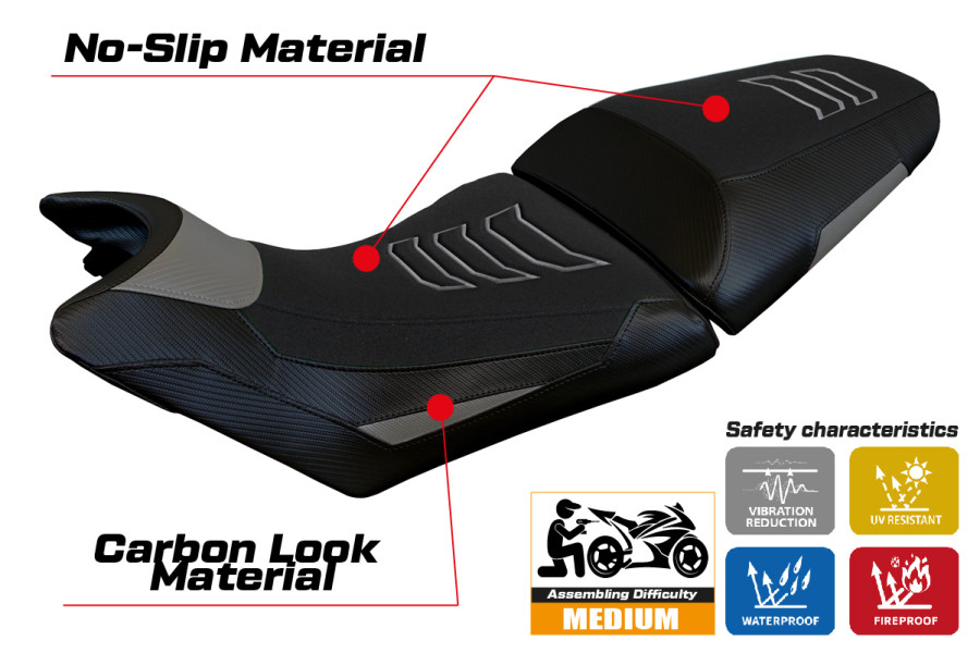 Housse de selle compatible Husqvarna Norden 901 (22-23) modèle Norvik ultragrip