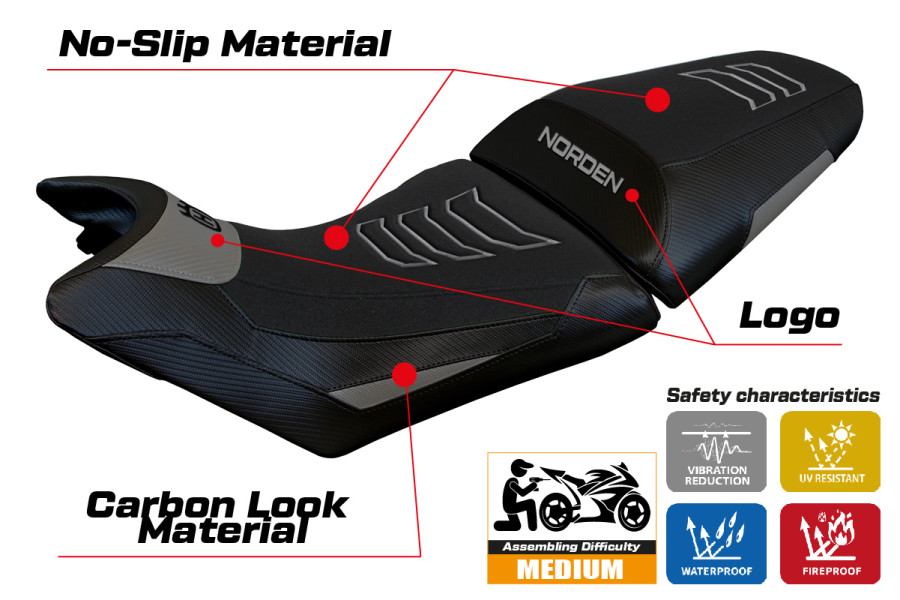Funda de asiento compatible Husqvarna Norden 901 (22-23) modelo Norvik ultragrip