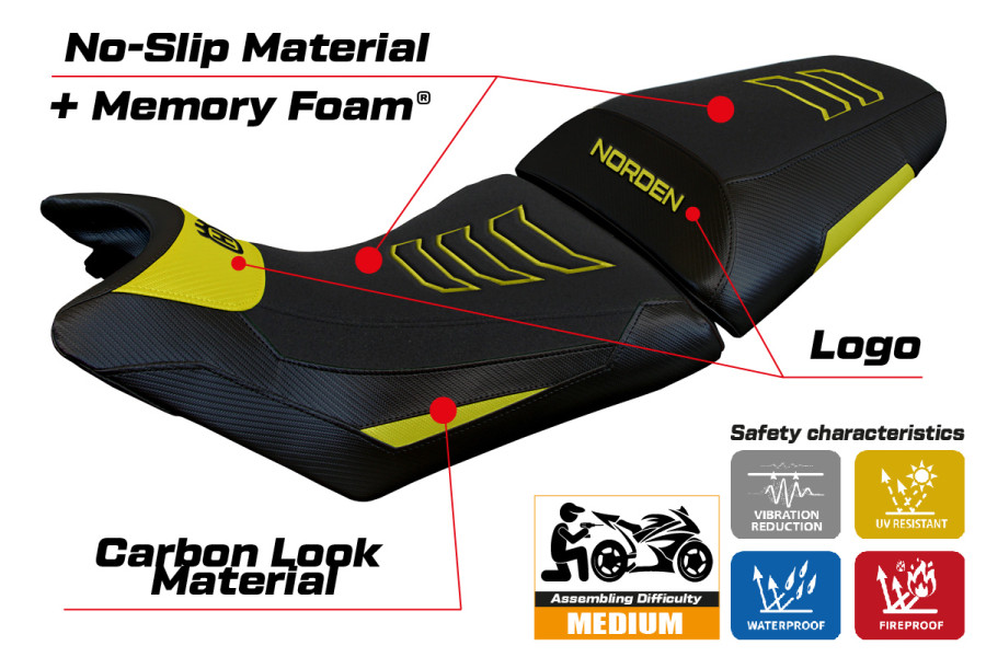 Rivestimento sella compatibile Husqvarna Norden 901 (22-23) modello Norvik Comfort System Ultragrip