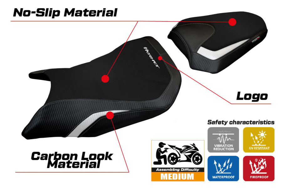 Housse de selle compatible Honda CB 750 Hornet (2023) modèle Toyama