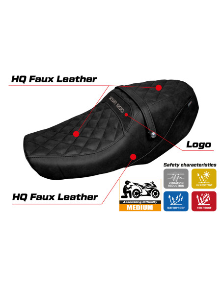 Housse de selle compatible Yamaha XSR 900 (22-23) modèle Adeje