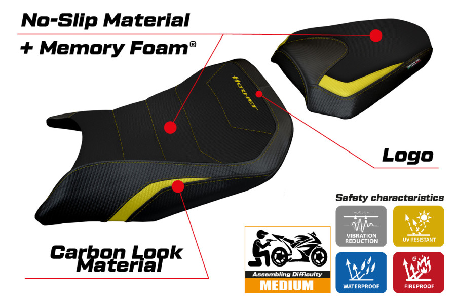 Rivestimento sella compatibile Honda CB 750 Hornet (2023) modello Toyama Comfort System