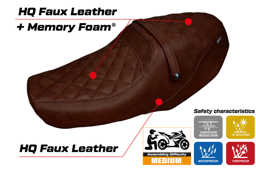 Housse de selle compatible Yamaha XSR 900 (22-23) modèle Adeje comfort system