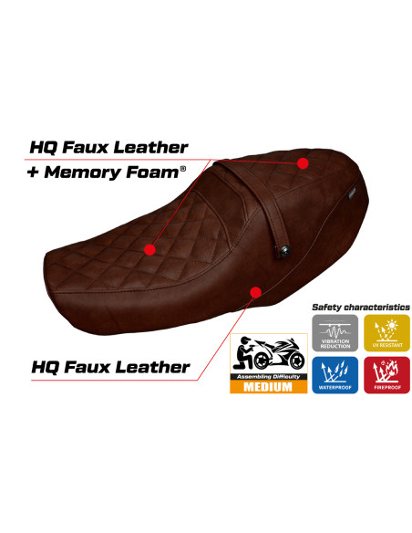 Housse de selle compatible Yamaha XSR 900 (22-23) modèle Adeje comfort system