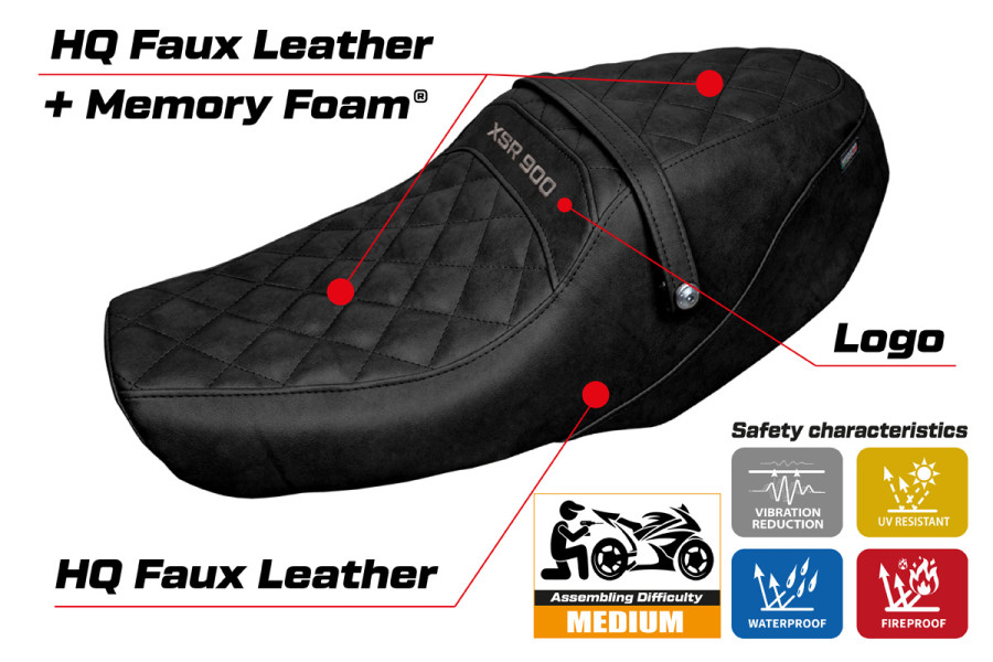 Seat cover compatible Yamaha XSR 900 (22-23) Adeje comfort system model