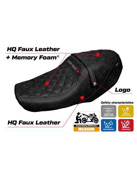 Housse de selle compatible Yamaha XSR 900 (22-23) modèle Adeje comfort system
