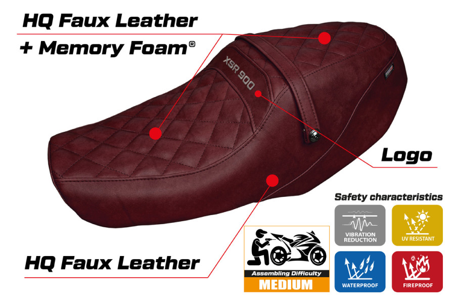Funda de asiento compatible Yamaha XSR 900 (22-23) modelo Adeje comfort system