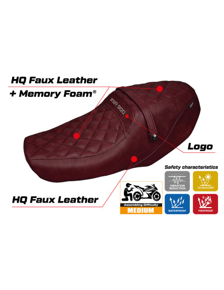 Housse de selle compatible Yamaha XSR 900 (22-23) modèle Adeje comfort system