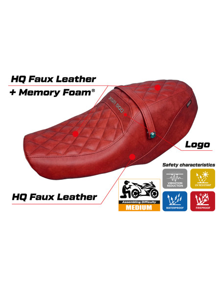 Housse de selle compatible Yamaha XSR 900 (22-23) modèle Adeje comfort system