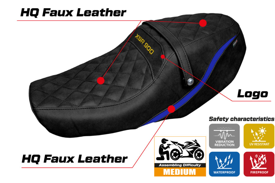 Seat cover compatible Yamaha XSR 900 (22-23) Adeje special color model