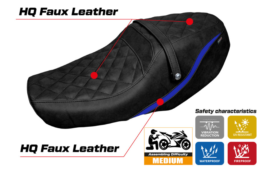 Housse de selle compatible Yamaha XSR 900 (22-23) modèle Adeje special color