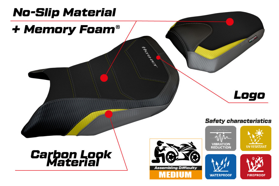 Seat cover compatible Honda Honda CB 750 Hornet (2023) Toyama Special Color Comfort System model