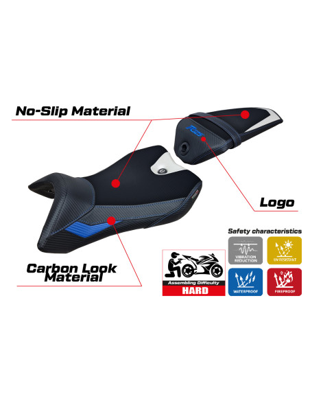 Housse de selle compatible Yamaha R125 (16-18) modèle Nashik