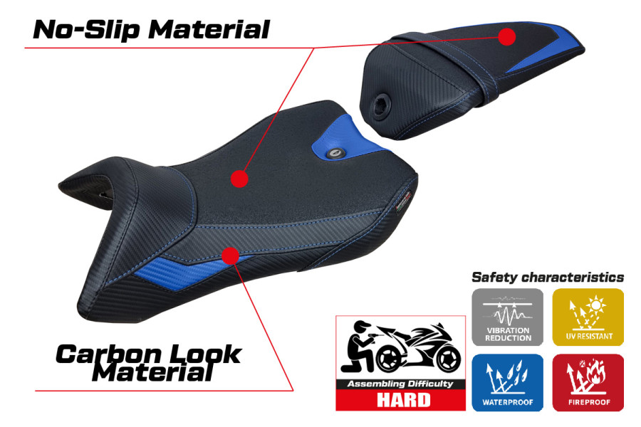 Seat cover compatible Yamaha R125 (16-18) Nashik Ultragrip model