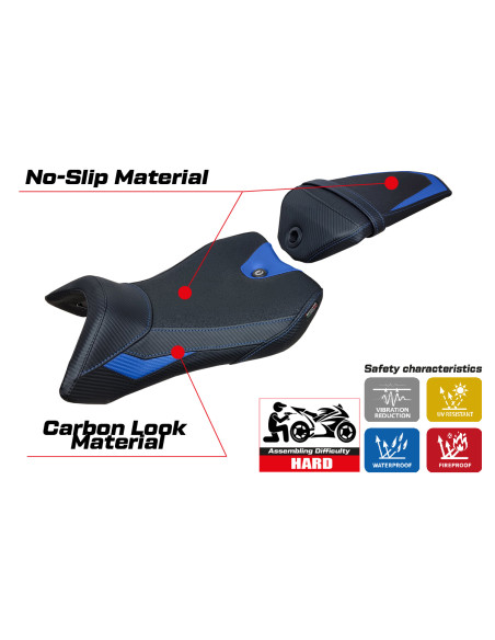 Seat cover compatible Yamaha R125 (16-18) Nashik Ultragrip model