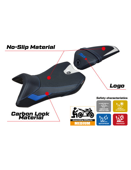 Seat cover compatible Yamaha R125 (16-18) Nashik Ultragrip model