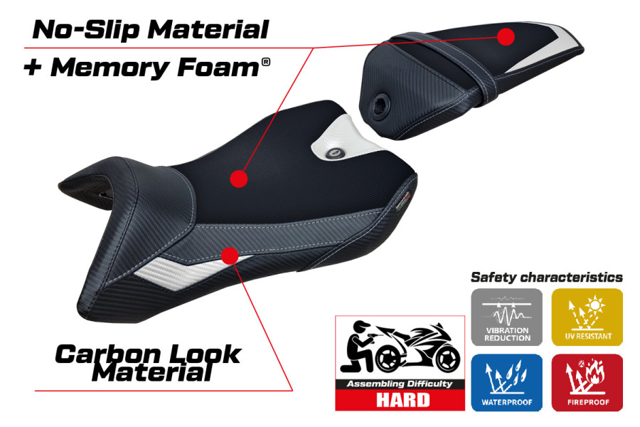 Seat cover compatible Yamaha R125 (16-18) Nashik Comfort System model