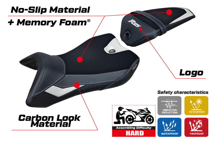 Seat cover compatible Yamaha R125 (16-18) Nashik Comfort System model
