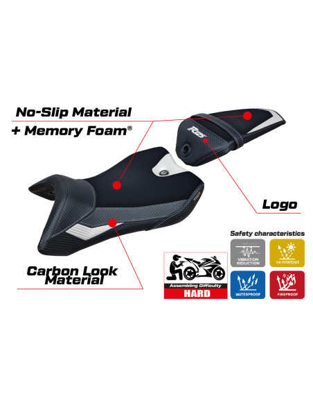 Housse de selle compatible Yamaha R125 (16-18) modèle Nashik Comfort System