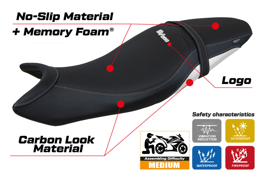 Sitzbezug kompatibel Suzuki SV 650 (16-23) Shibuya Comfort System modell