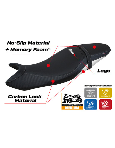 Funda de asiento compatible Suzuki SV 650 (16-23) modelo Shibuya Comfort System