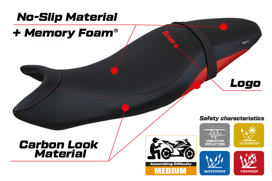 Rivestimento sella compatibile Suzuki SV 650 (16-23) modello Shibuya Comfort System