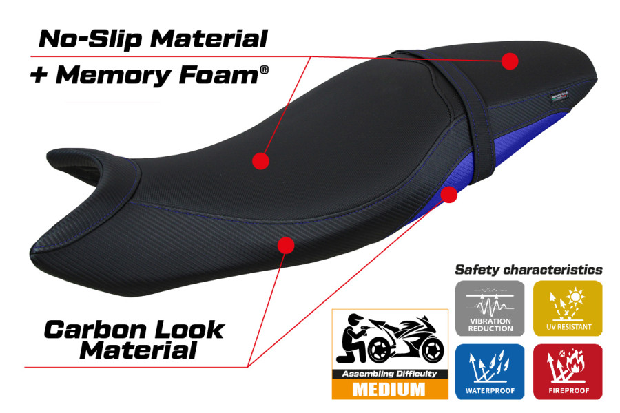 Funda de asiento compatible Suzuki SV 650 (16-23) modelo Shibuya Comfort System