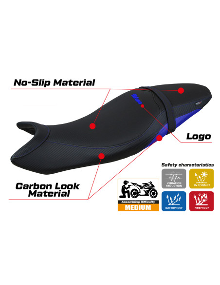 Seat cover compatible Suzuki SV 650 (16-23) Shibuya model