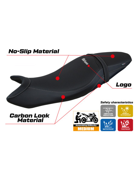 Funda de asiento compatible Suzuki SV 650 (16-23) modelo Shibuya