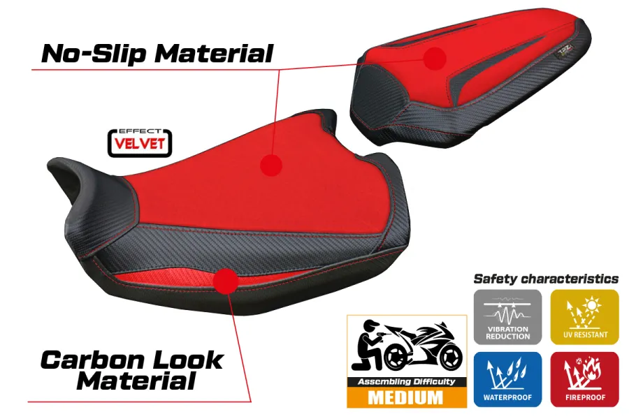 Housse de selle compatible Ducati Monster 937 (21-23) modèle Linosa Velvet