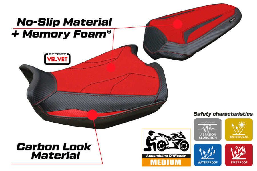 Rivestimento sella compatibile Ducati Monster 937 (21-23) modello Linosa Velvet Comfort System