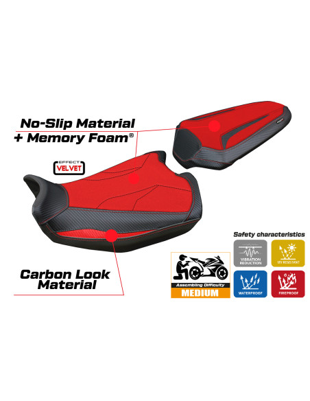 Seat cover compatible Ducati Monster 937 (21-23) Linosa Velvet Comfort System model