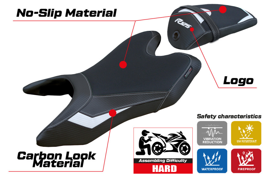 Rivestimento sella compatibile Yamaha R125 (19-23) modello Aswhy