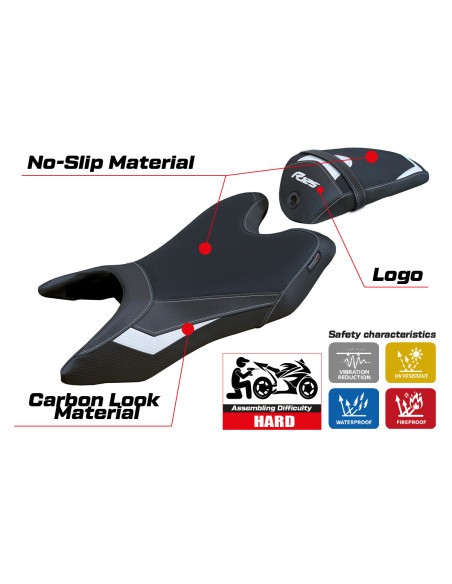 Funda de asiento compatible con Yamaha R125 (19-23) modelo Aswhy
