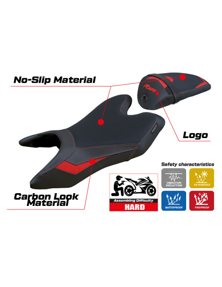 Housse de selle compatible Yamaha R125 (19-23) modèle Aswhy