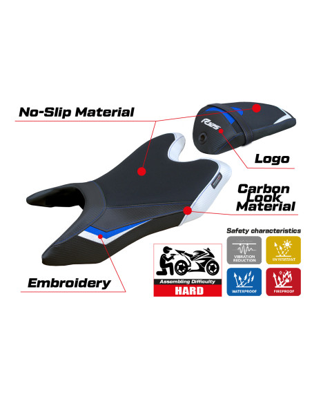 Sitzbezug kompatibel Yamaha R125 (19-23) Aswhy modell