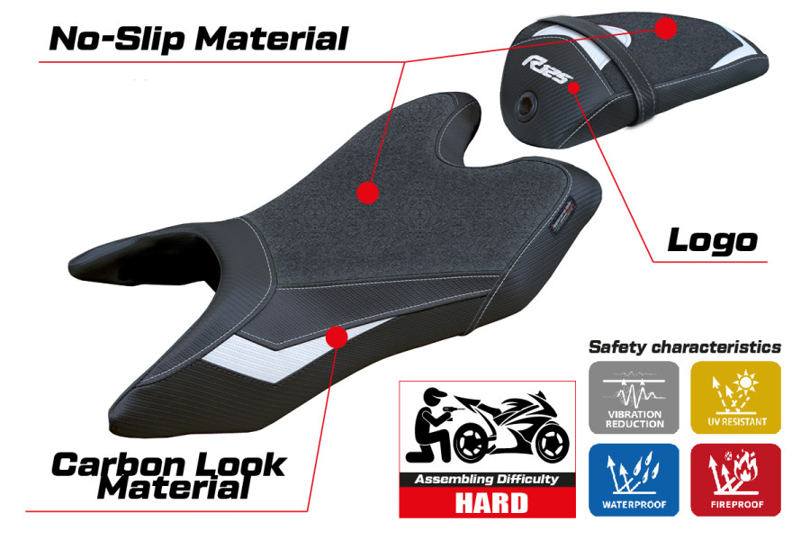 Rivestimento sella compatibile Yamaha R125 (19-23) modello Aswhy Ultragrip