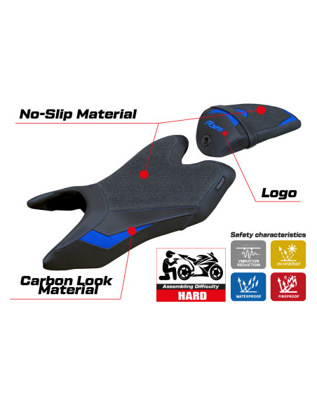 Seat cover compatible Yamaha R125 (19-23) Aswhy Ultragrip model