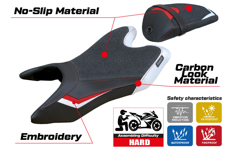 Rivestimento sella compatibile Yamaha R125 (19-23) modello Aswhy Ultragrip