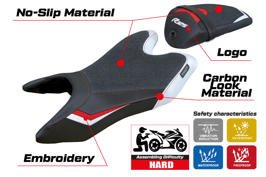 Sitzbezug kompatibel Yamaha R125 (19-23) Aswhy Ultragrip modell