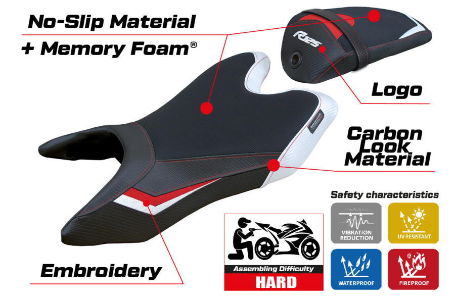Housse de selle compatible Yamaha R125 (19-23) modèle Aswhy Comfort System