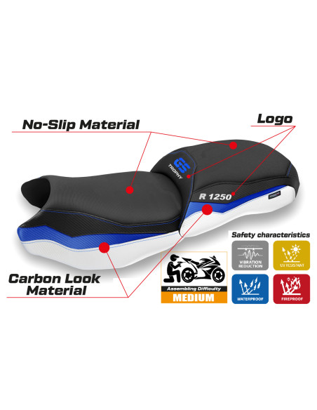 Funda de asiento compatible BMW R 1250 GS (19-22) modelo Linxi