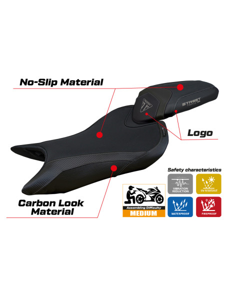 Funda de asiento compatible - Triumph Street Triple 765 2023-2025 - mod Norwich