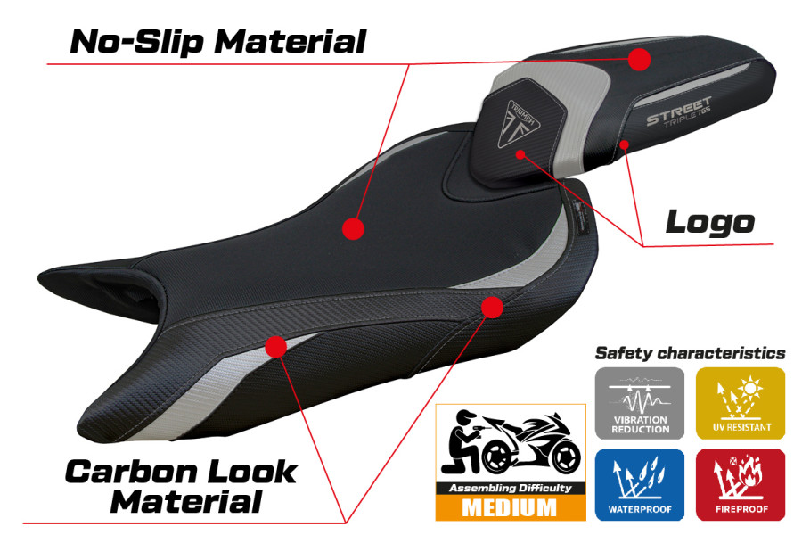 Sitzbezug kompatibel - Triumph Street Triple 2023-2026 - mod Norwich