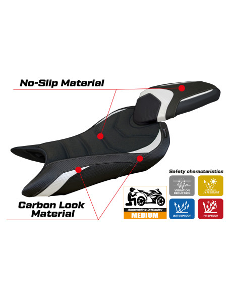 Housse de selle compatible - Triumph Street Triple 765 2023-2025 - mod Norwich Ultragrip