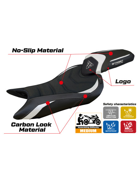 Seat cover compatible - Triumph Street Triple 765 2023-2025 - mod Norwich Ultragrip
