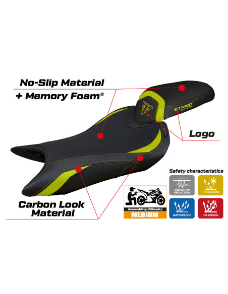 Sitzbezug kompatibel - Triumph Street Triple 2023-2025 - mod Norwich Comfort System